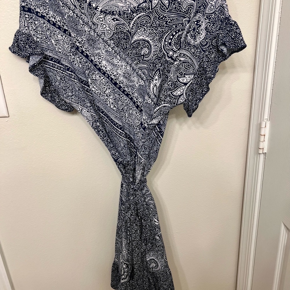 Authentic Michael Kors Navy and White Paisley Dress